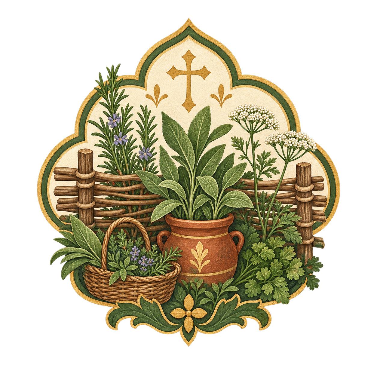 Illustration for the Medieval gardens era